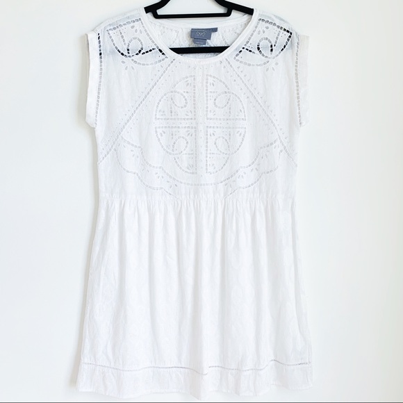 Anthropologie White dress or cover up eyelet lace - Picture 2 of 3